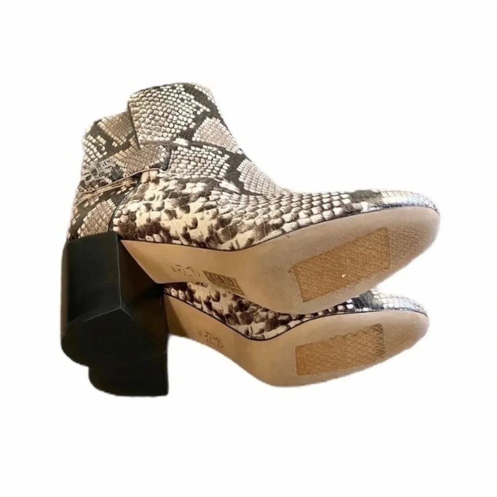Tory‎ Burch Kira Snakeskin Exotic Print Embossed Luxe Leather Ankle Boots
